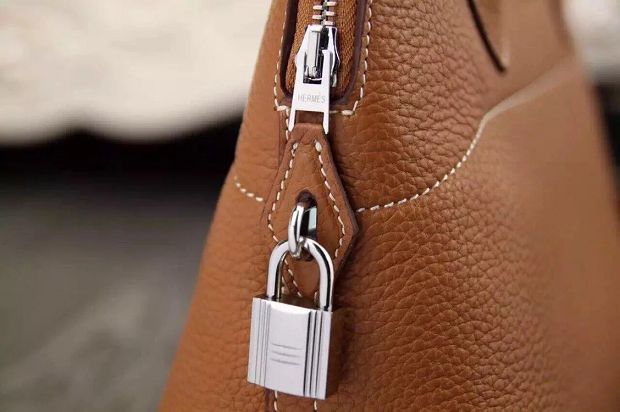 Hermes original togo leather medium bolide 31 bag B031 coffee