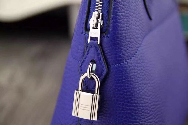 Hermes original togo leather medium bolide 31 bag B031 electric blue