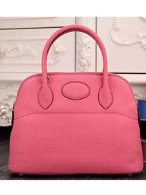 Hermes original togo leather medium bolide 31 bag B031 pink