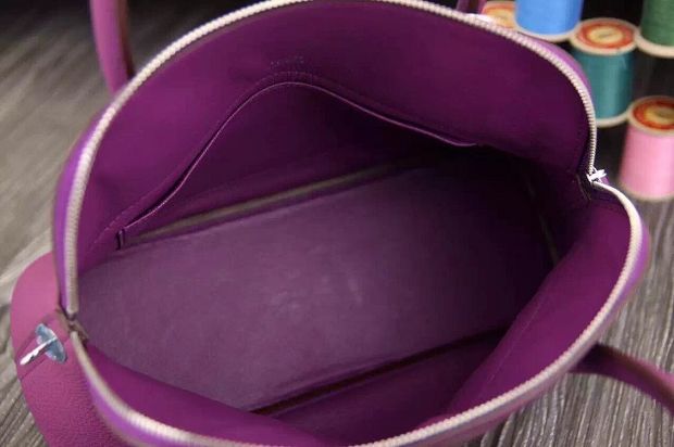 Hermes original togo leather medium bolide 31 bag B031 purple