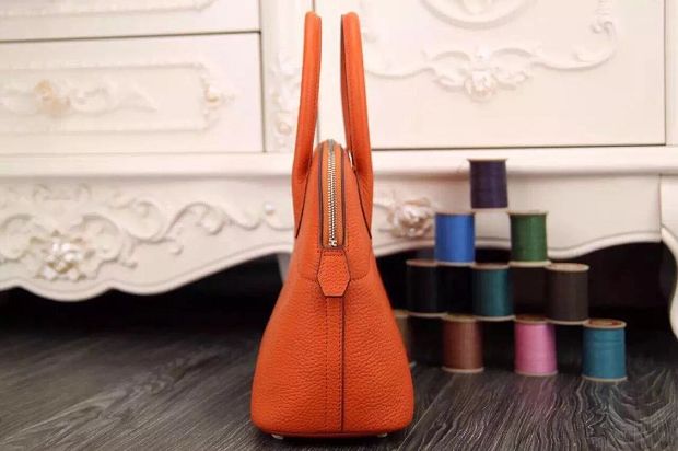 Hermes original togo leather small bolide 27 bag B027 orange