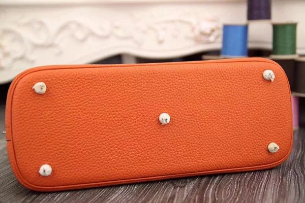 Hermes original togo leather small bolide 27 bag B027 orange