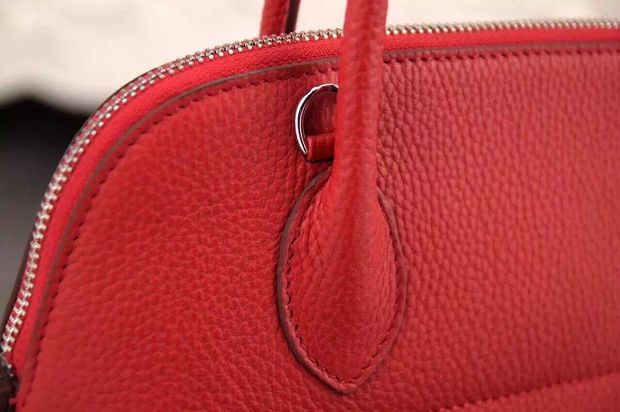 Hermes original togo leather small bolide 27 bag B027 red