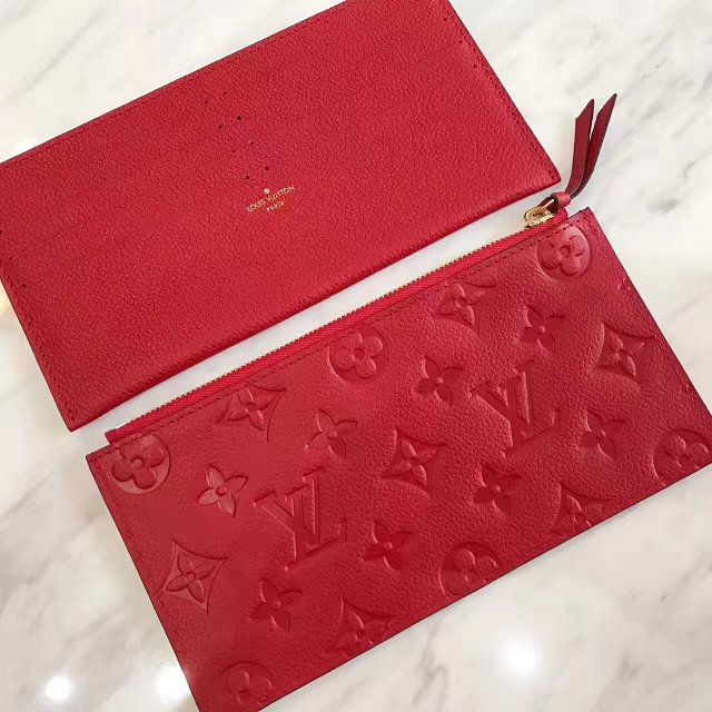 Louis vuitton original monogram empreinte pochette felicie M64065 red