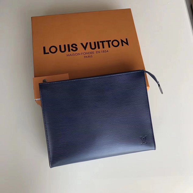 Louis Vuitton epi leather toiletry pouch 26 M41367 navy blue