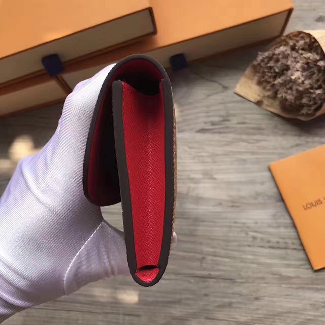 Louis Vuitton monogram reverse emilie wallet m60696 red