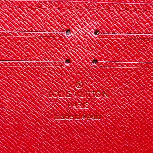 Louis vuitton monogram canvas clemence wallet m61298 red
