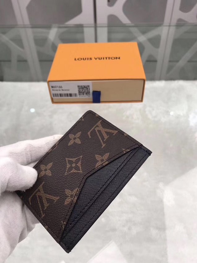 Louis vuitton monogram canvas zipped card holder M62257 black