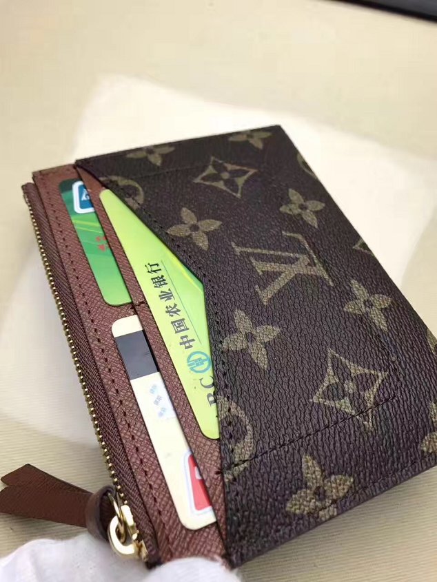 Louis vuitton monogram canvas zipped card holder M62257 coffee