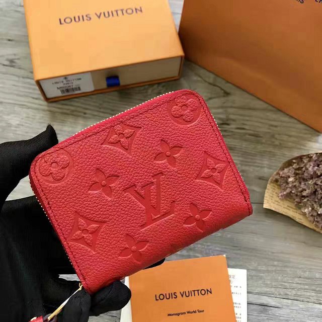 Louis vuitton monogram empreinte zippy coin purse M60740 red