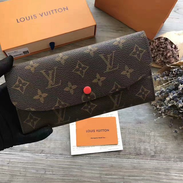 Louis Vuitton monogram canvas emilie wallet M62011 orange
