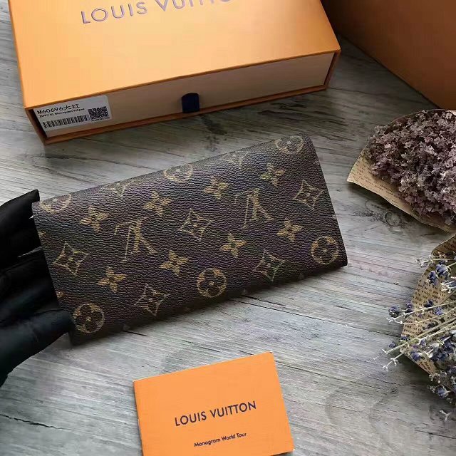 Louis Vuitton monogram canvas emilie wallet M62011 red