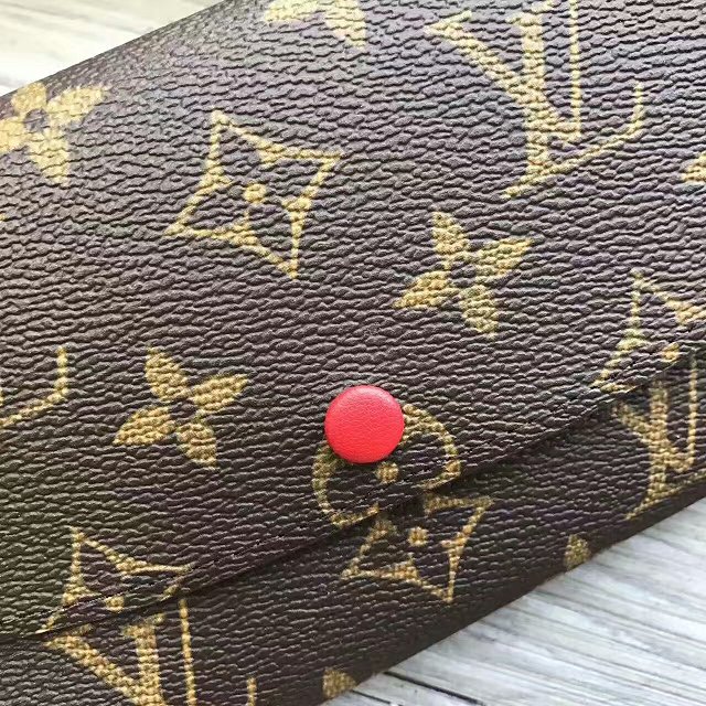 Louis Vuitton monogram canvas emilie wallet M62011 red