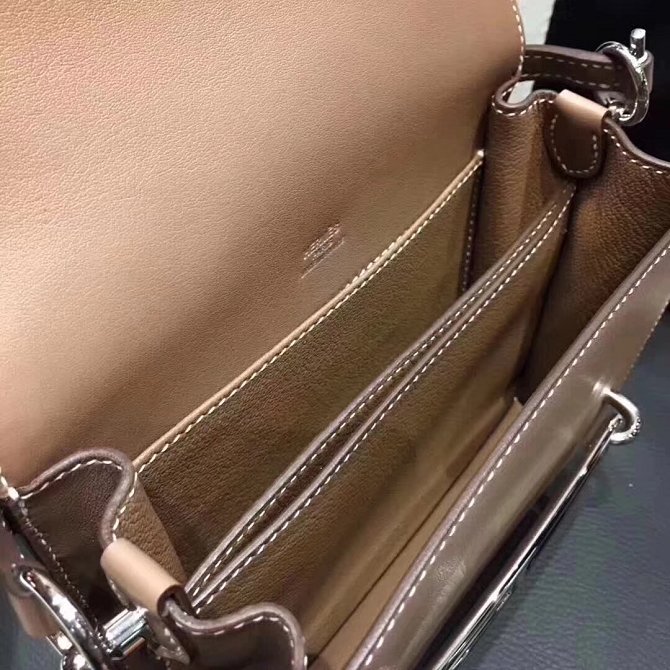 Hermes original suede leather roulis bag R0180 brown