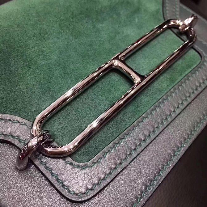 Hermes original suede leather roulis bag R0180 olive