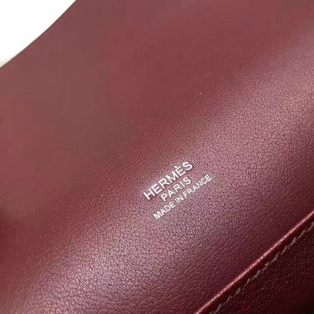  Hermes original swift leather roulis bag R018 burgundy