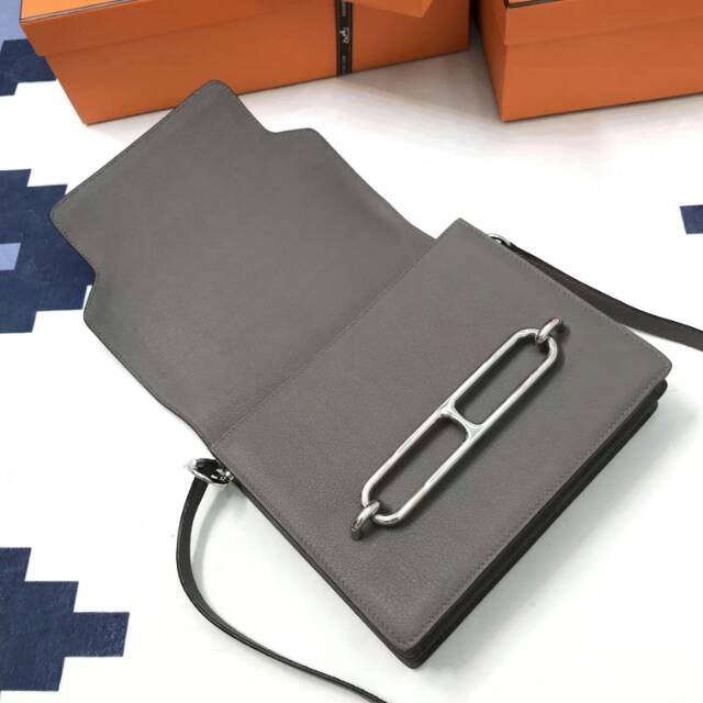 Hermes original swift leather roulis bag R018 gray