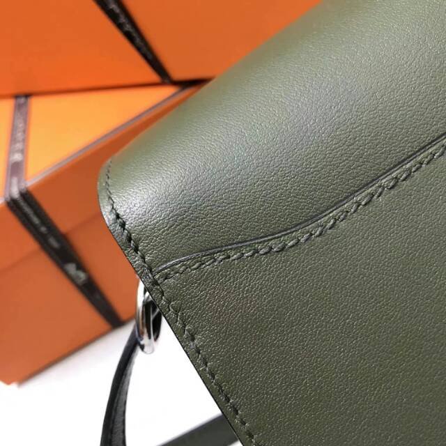 Hermes original swift leather roulis bag R018 olive
