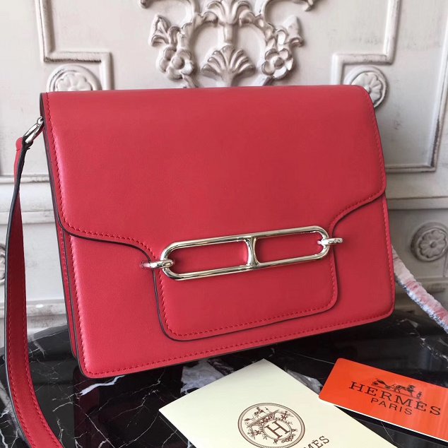 Hermes original swift leather roulis bag R018 red