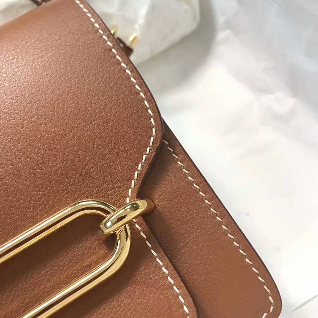 Hermes original evercolor leather roulis bag R18 Caramel