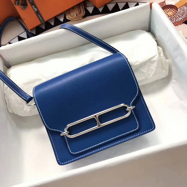 Hermes original evercolor leather roulis bag R18 blue