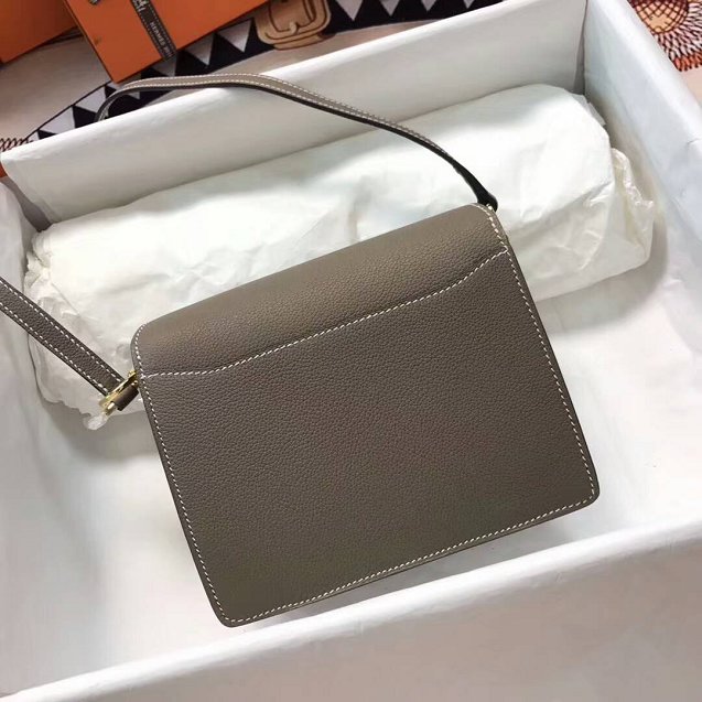 Hermes original evercolor leather roulis bag R18 gray