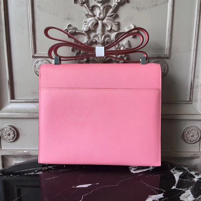 Hermes original epsom leather verrou chaine mini bag V18 pink