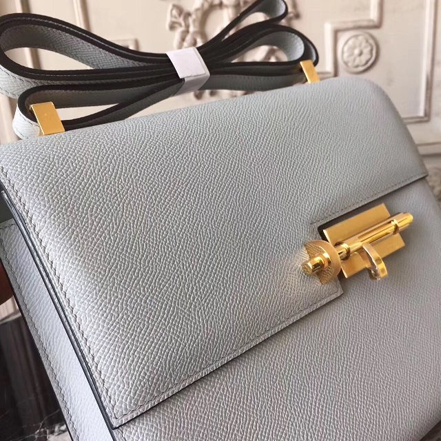 Hermes original epsom leather verrou chaine bag V23 ice blue