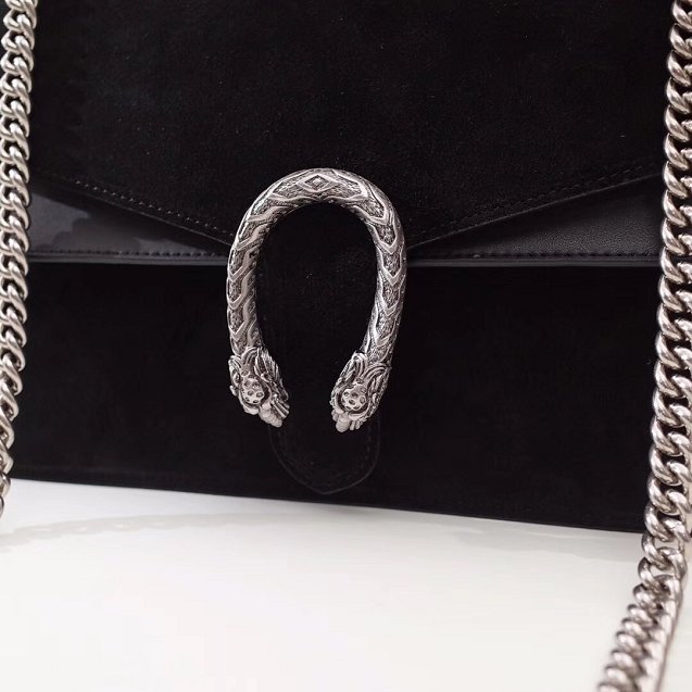 2018 GG dionysus original suede leather medium shoulder bag 400235 black