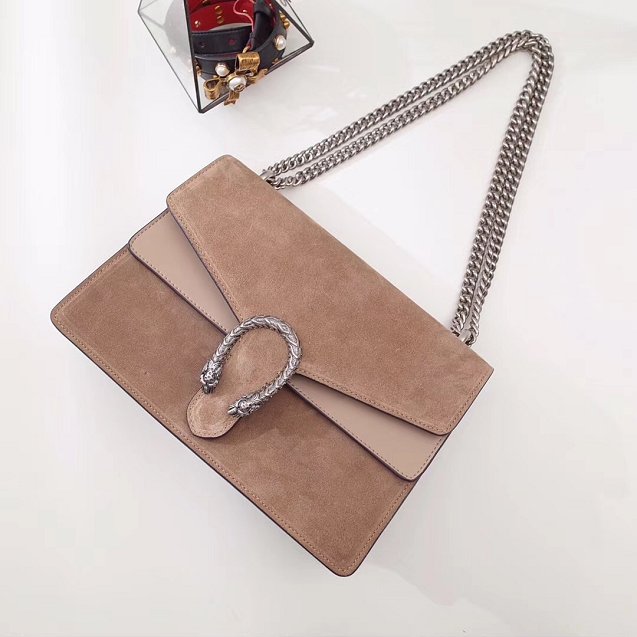 2018 GG dionysus original suede leather medium shoulder bag 400235 coffee