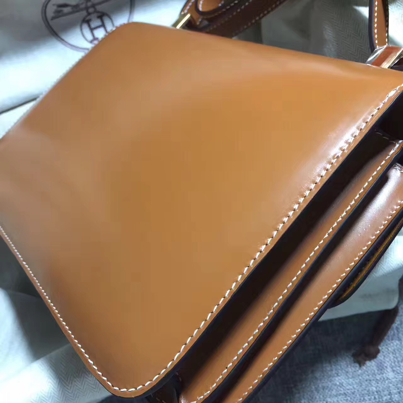 Hermes original box leather constance bag C023 coffee
