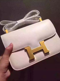 Hermes original box leather constance bag C023 white