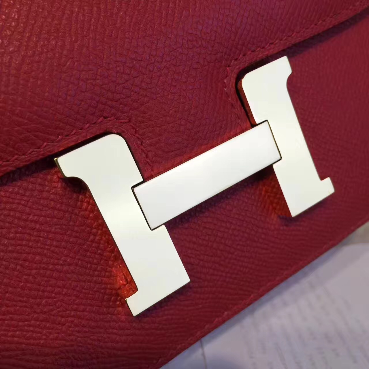 Hermes original epsom leather constance bag C23 bordeaux