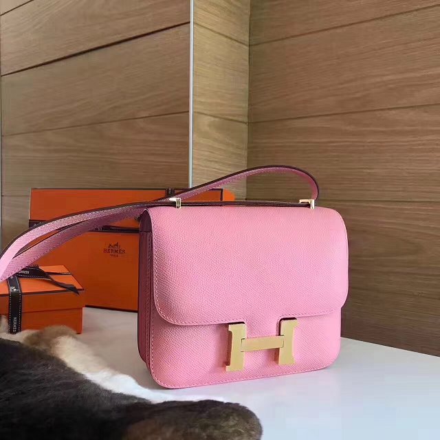 Hermes original epsom leather constance bag C23 pink