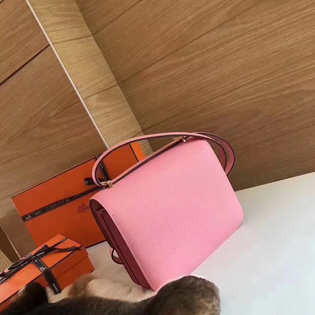 Hermes original epsom leather constance bag C23 pink