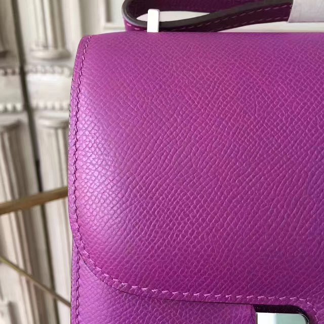 Hermes original epsom leather constance bag C23 purple