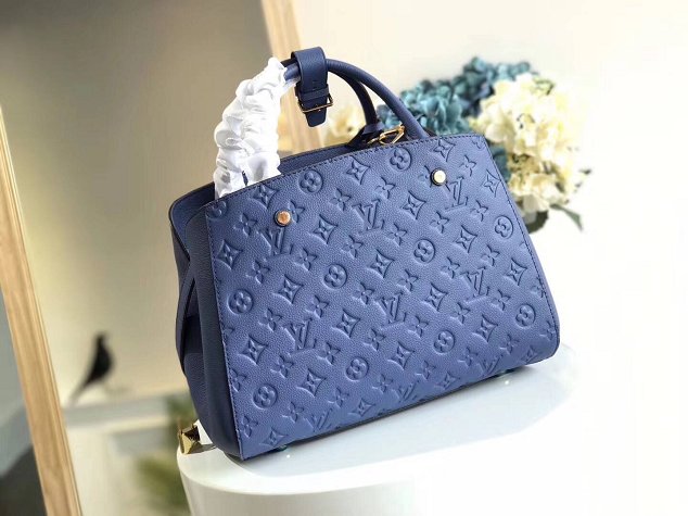 Louis vuitton original monogram empreinte montaigne mm M41048 blue