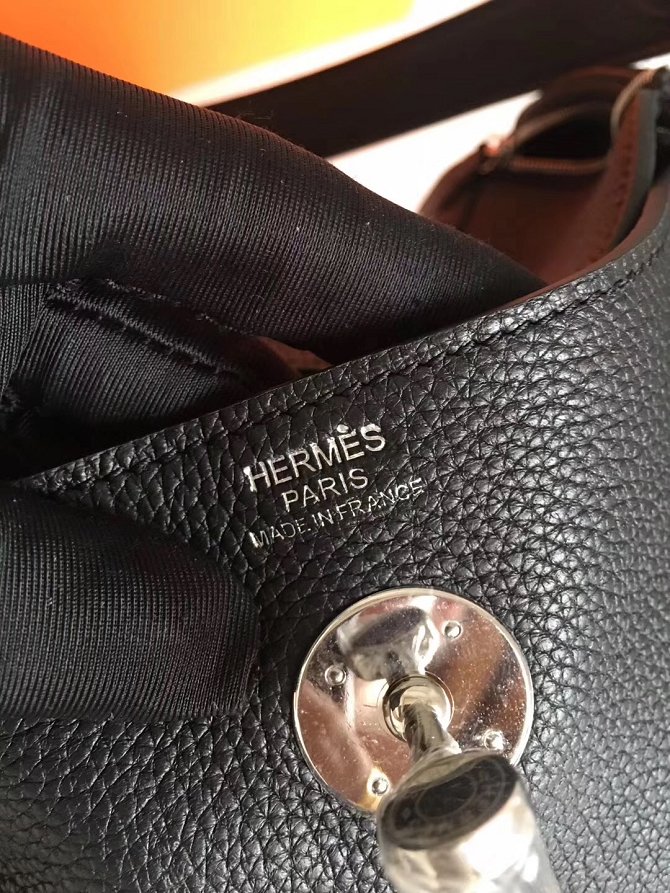Hermes original top togo leather small lindy 26 bag H26 black&rose red