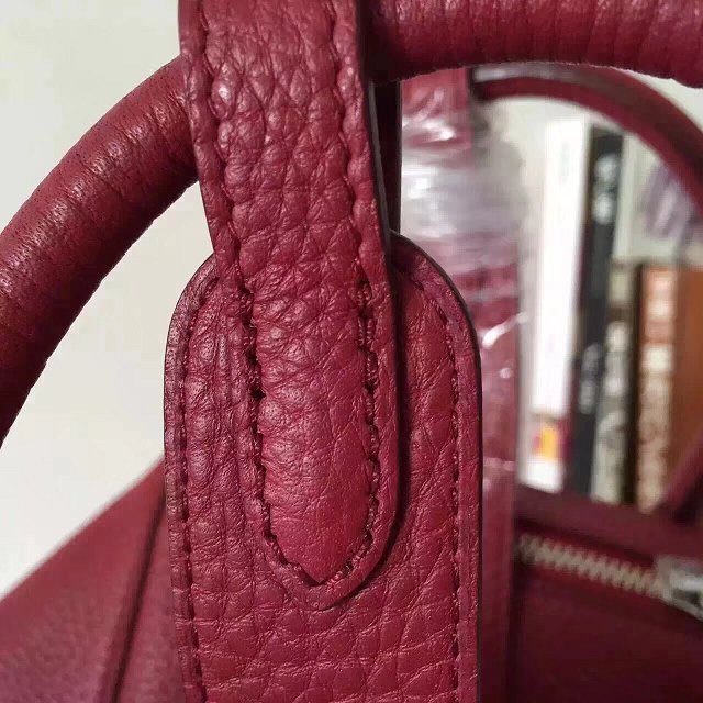 Hermes original top togo leather medium lindy 30 bag H30 bordeaux