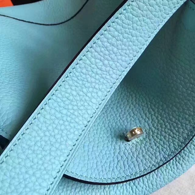 Hermes original top togo leather medium lindy 30 bag H30 lake blue