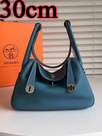 Hermes original top togo leather medium lindy 30 bag H30 royal blue