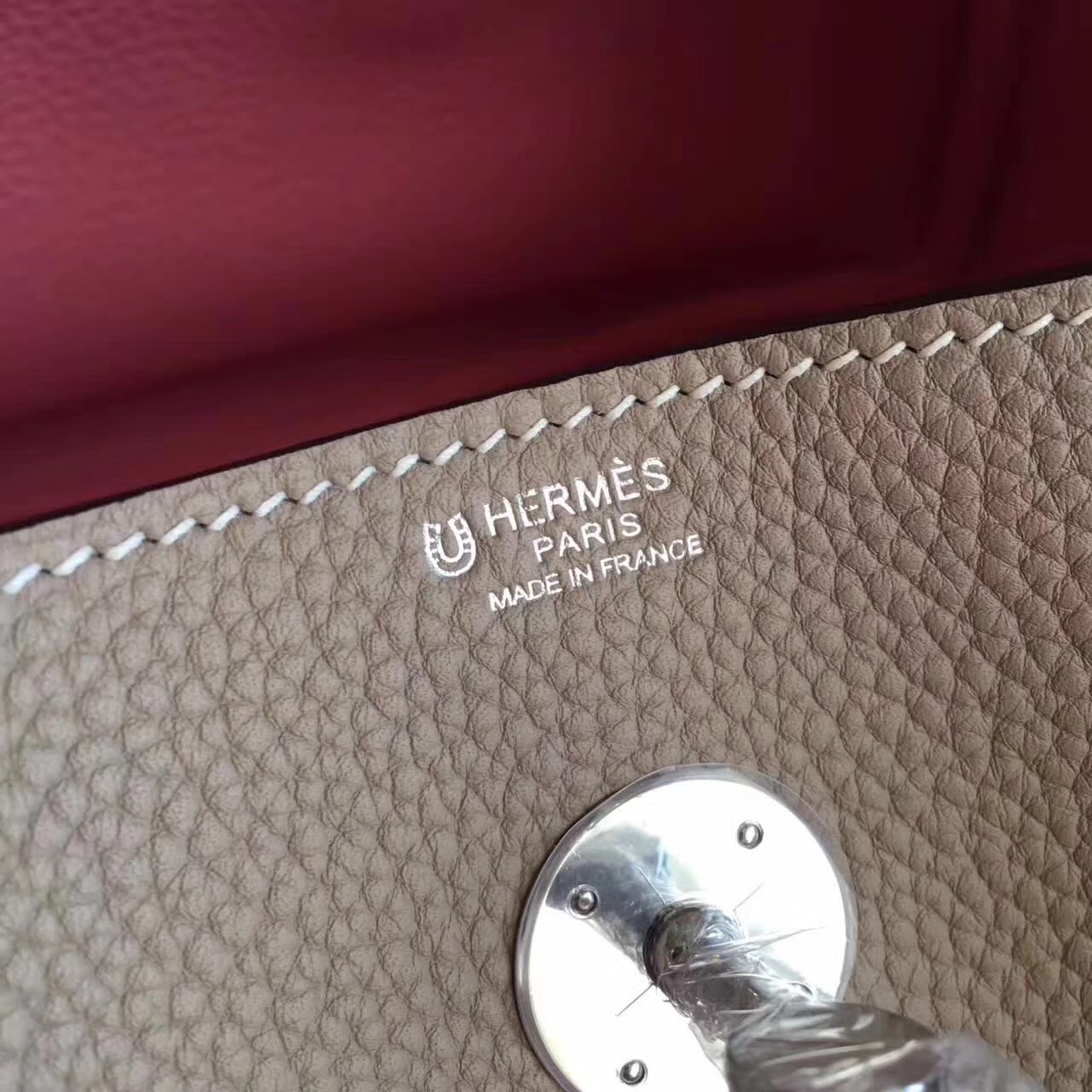 Hermes original top togo leather large lindy 34 bag H34 apricot&pink