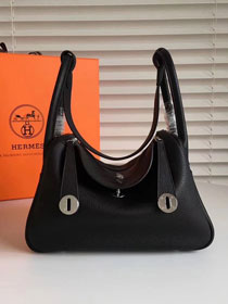 Hermes original top togo leather large lindy 34 bag H34 black&rose red