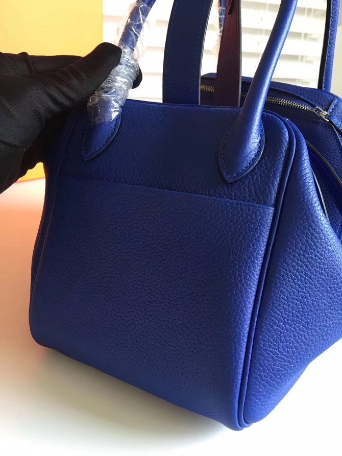 Hermes original top togo leather large lindy 34 bag H34 blue