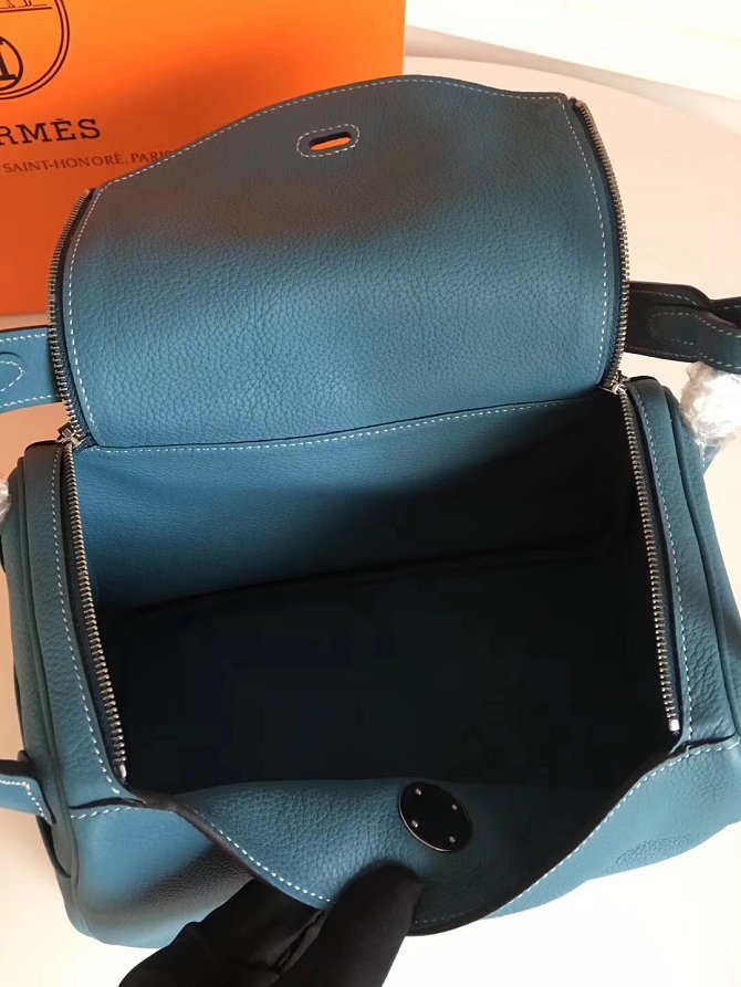Hermes original top togo leather large lindy 34 bag H34 royal blue