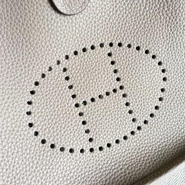 Hermes original togo leather mini evelyne tpm 17 shoulder bag E17 gray