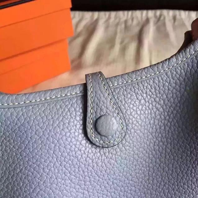 Hermes original togo leather mini evelyne tpm 17 shoulder bag E17 light blue