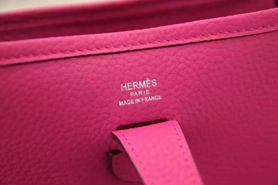 Hermes original togo leather evelyne pm shoulder bag E28 rose red