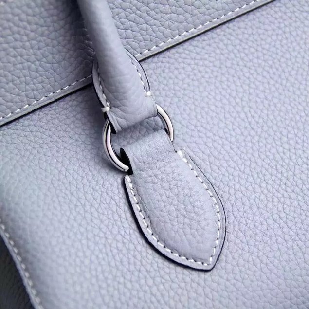 Hermes original togo leather small toolbox handbag T26 light blue