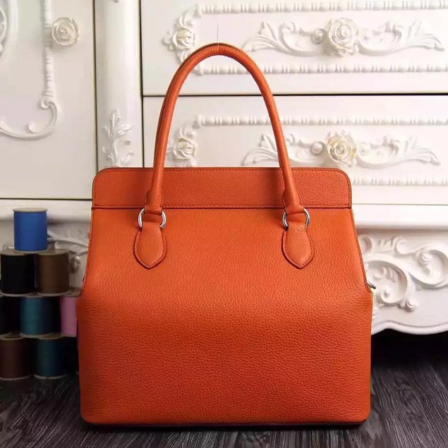 Hermes original togo leather toolbox handbag T31 orange